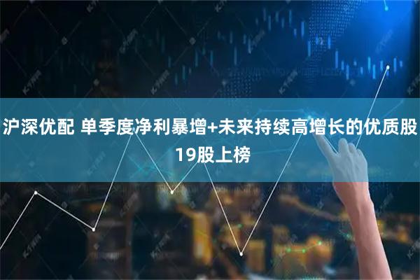 沪深优配 单季度净利暴增+未来持续高增长的优质股 19股上榜