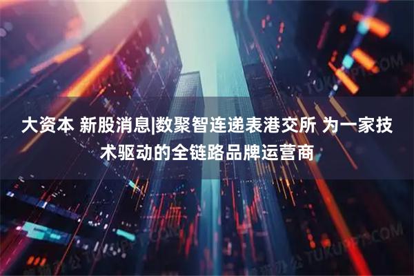 大资本 新股消息|数聚智连递表港交所 为一家技术驱动的全链路品牌运营商
