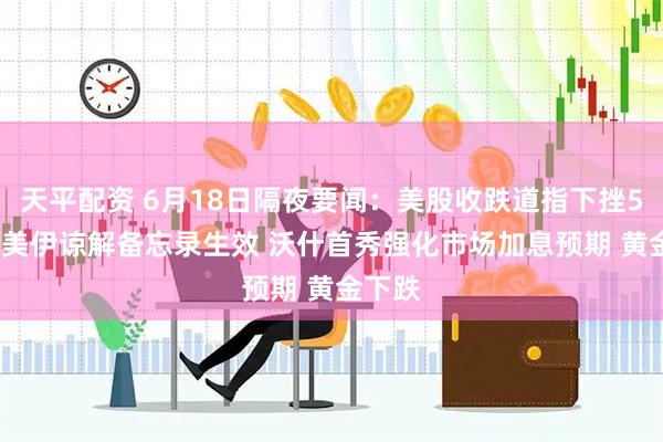 天平配资 6月18日隔夜要闻：美股收跌道指下挫500点 美伊谅解备忘录生效 沃什首秀强化市场加息预期 黄金下跌