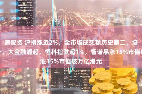 速配资 沪指涨近2%，全市场成交额历史第二，培育钻石飙升，大金融崛起，恒科指跌超1%，智谱暴涨15%市值破万亿港元